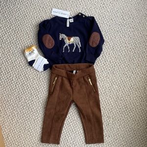 Brand new Baby girl 6-12 sweater pants and socks